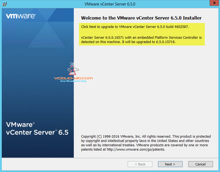 VMware vcenter server 6.0 to vcenter 6.5 upgrade procedure installer