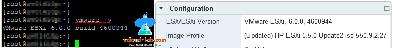 vmware vsphere esxi update, esxcli upgare image profile, vmware -v, configuration image profile, offline bundle upgrade esxi server vmware -v version and build number check