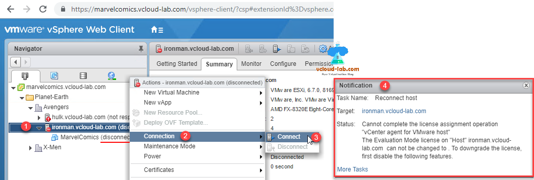 vmware vsphere web client connection connect esxi host disconnected evaluation mode license expired downgrade.png