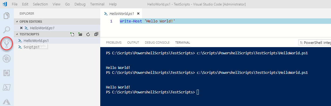 visual studio code github control version git error powershell folder commit push initial