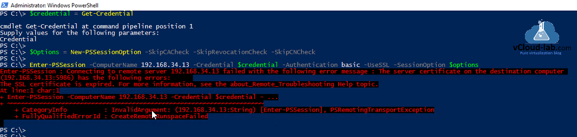 Powershell linux remoting winrm get-credential, new-pssessionoption -skipcacheck -skiprevocationcheck -skipcncheck enter-pssession authentication -usessl ssl certificate is expired sessionoptions dsc.png