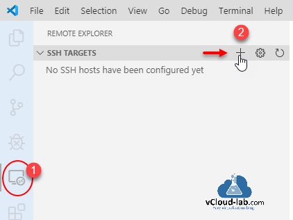 visual studio code vscode remote ssh configuration remote explorer SSH targets No SSH hosts have bene configured yet remote-ssh add ssh host.png