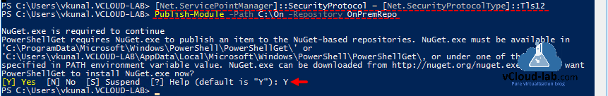 Powershell Publish-module Net.ServicePointManager SecurityProtocol Net.SecurityProtocolType Tls12 Register-PSrepository remote psgallary local nuget module path environment powershellget to install nuget.exe PWSH.png