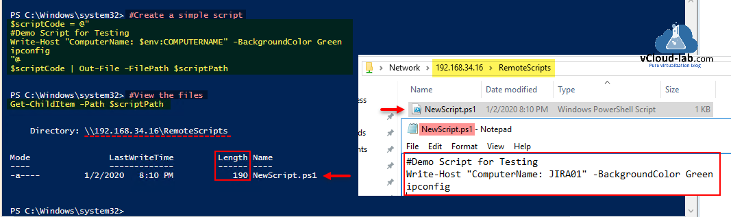 Microsoft powershell windows create a sample script write-host backgroundcolor $env COMPUTERNAME get-childitem sharepath lastwritetime Windows Powershell script ps1.png