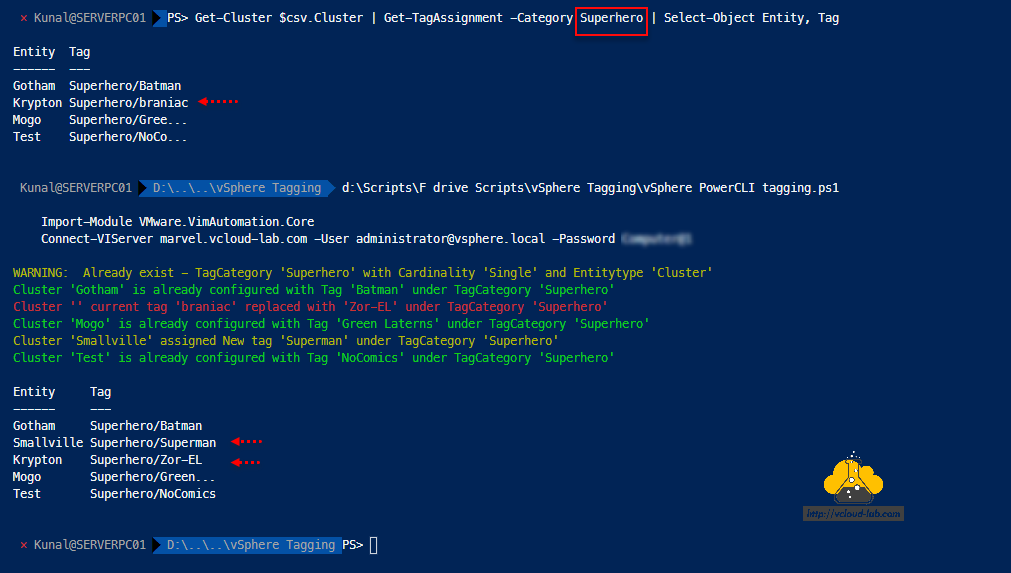 VMware powercli tagcategory tags tagassignment get-cluster get-tagassignment select-object category cardianility single multiple vmware vsphere vcenter esxi entity tag.png
