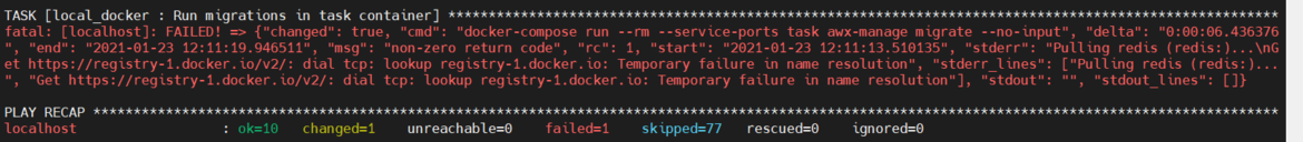 ansible awx installation ubuntu linux docker-compose run --rm --service-ports task awx-manage migrate --no-input delta non-zero return code registry-1.docker.io lookup.png