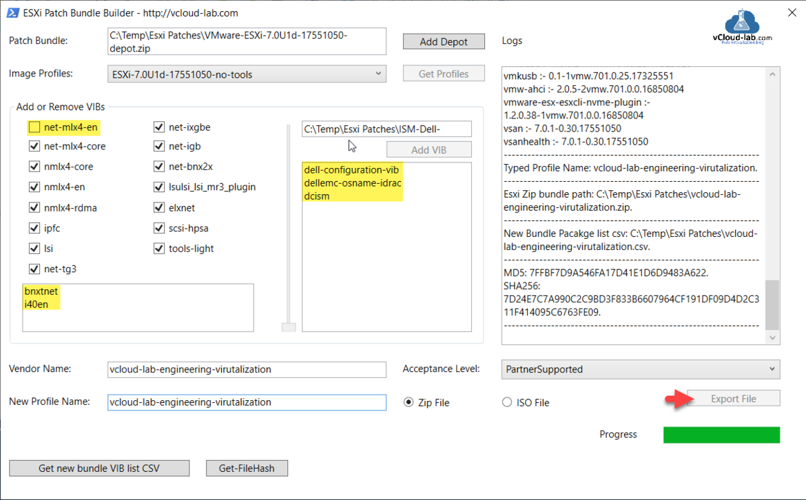 Microsoft Powershell WPF Vmware vSphere esxi VIB patch bundle 7 vcenter server update manager vum lifecycle manager customizer custom patch builder esxi patch offline bundle.png