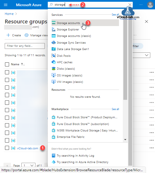 Microsoft Host a static website on Azure portal resource Groups storage accounts storage explore hdd hubsextension os images windows container blob vm images dynamic.png