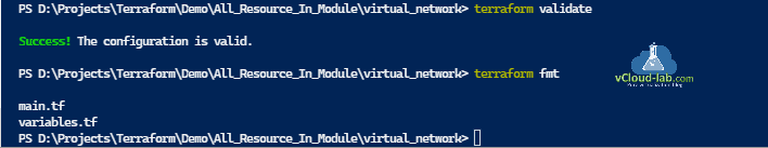 Microsoft Azure Terraform validate fmt main.tf variables.tf plugin.tf azurerm virtual network subnet plan apply --auto-approve for_each loop lookup output locals.png