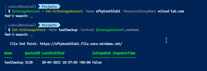 Get-azstorageaccount microsoft azure az commands get-azstorageshare context endpoint file.core.windows.net snapshot container.png
