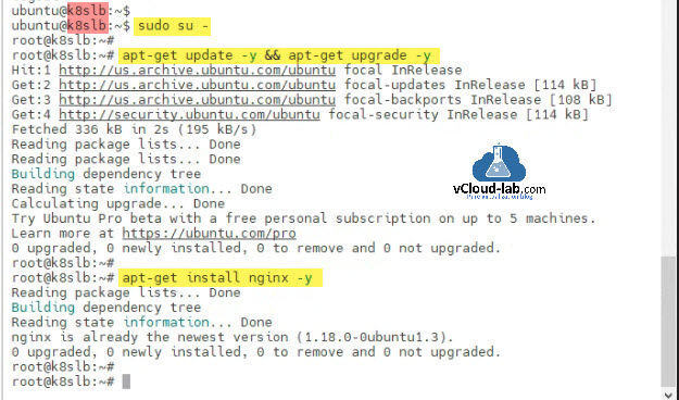 kubernetes containerization container docker docker images sudo su - ubuntu linux apt-get update upgrade -y nginx web server depedency tree subscription package focal load balancer api server.jpg