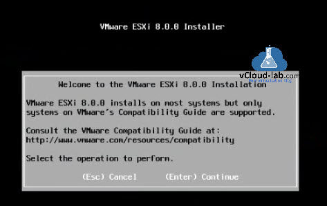 Vmware vsphere esxi 8.0.0 installer compatibility guide are supported operation step by step installation instructions screenshots operation to confirm continue.jpg