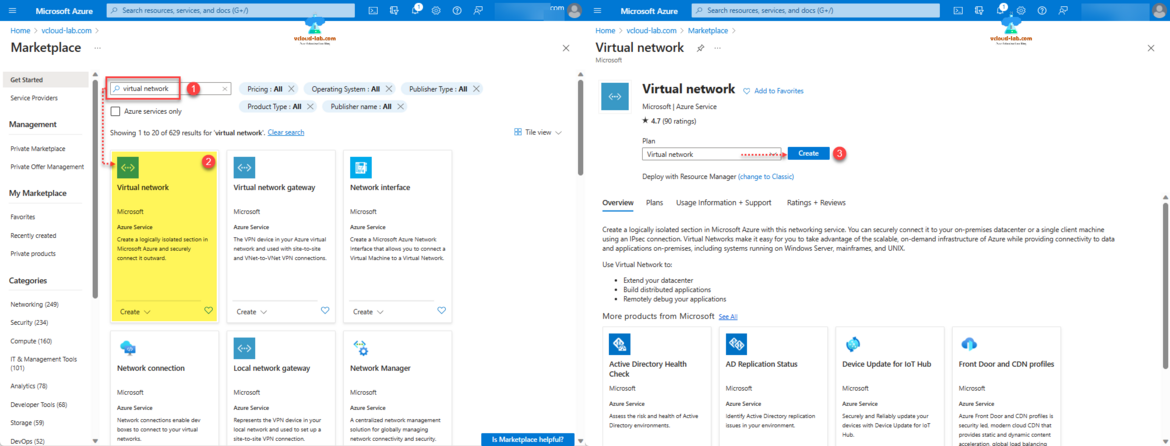 Microsoft Azure Marketpalace Virtual network get started gateway Azure service cloud virtual datacenter devops series sre site relibility engineer github git scm.png