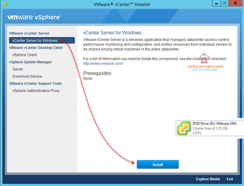 vcenter server installer autorun on windows