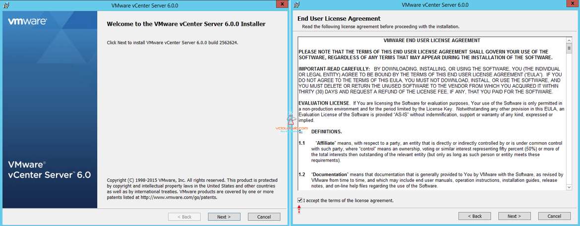 vmware vcenter server 6.0 installer accept eula