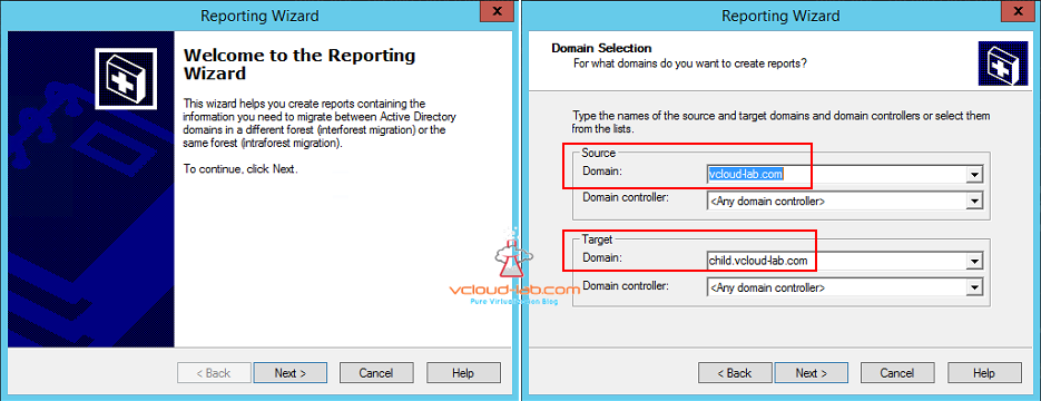 active directory migration reporting wizard intraforest interforest source Target