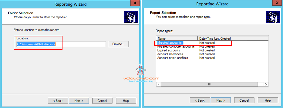 Active directory users migration reports folder selection and reporting and report types migrated accounts