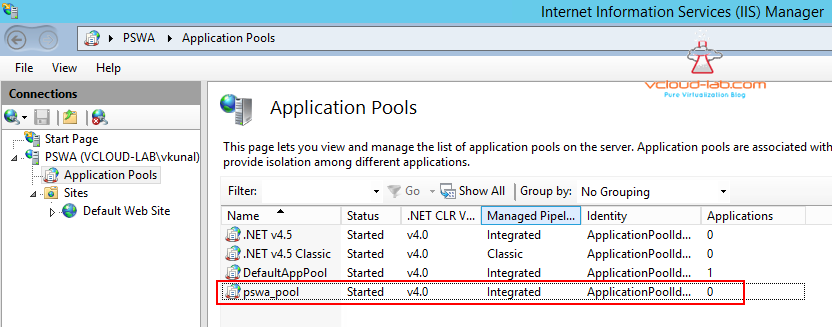 2. psws powershell web access add application pools in windows IIS web server  pswa_pool