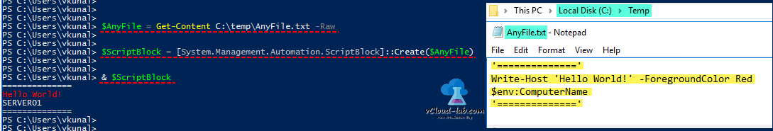Powershell script executionpolicy execute any file as script, get-content, automation, scriptblock create .net system.management,automation.scriptblock create
