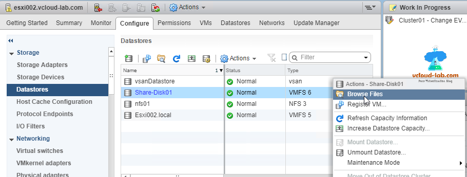 vmware vsphere esxi storage datastores shared disk lun disk browse files, upload files to datastore, vcenter.png