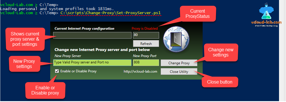 microsoft powershell wpf forms change internet proxy settings, connection tab enable hack, powershell hack, registry