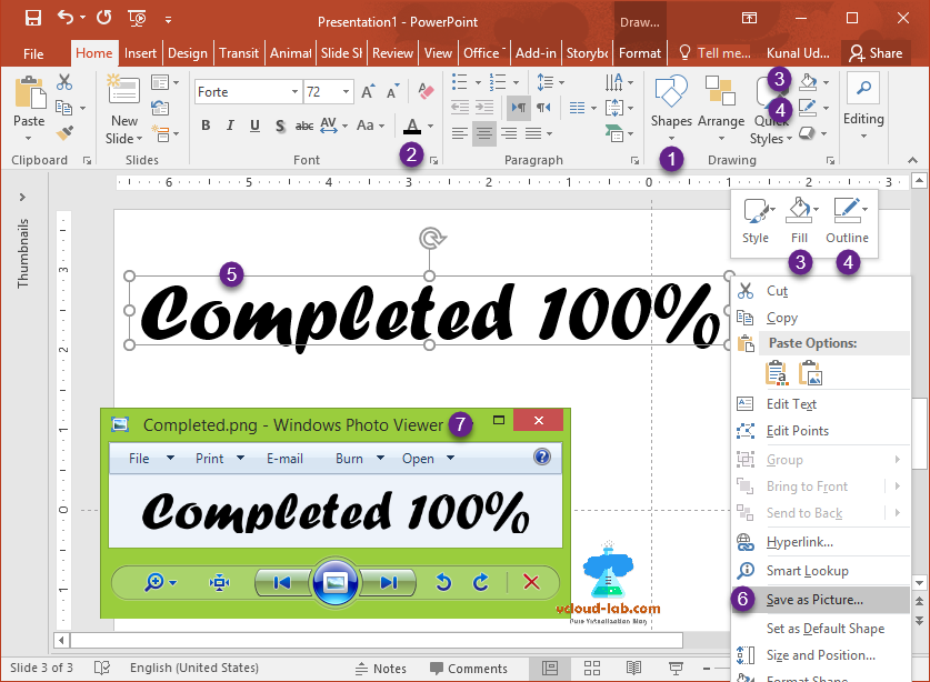 Microsoft Powershell with Powerpoint textbox wpf gui Progressbar image based customised progressbar windows presentation platform scripting