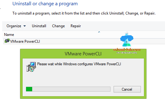 vmware vsphere esxi uninstall or change a program appwiz.cpl vmware powercli older version, upgrade powercli
