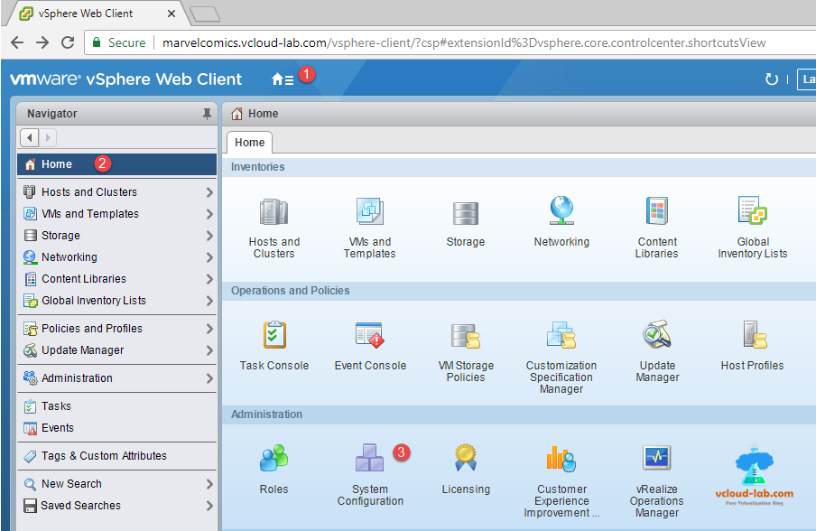 vmware vsphere esxi powercli join vcenter into domain home administration system configuration nodes and services vsphere web client