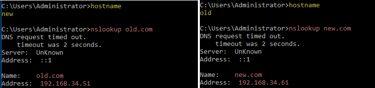 nslookup results for dns server stub zone, adding stubzone for cross domain admins management and access.png