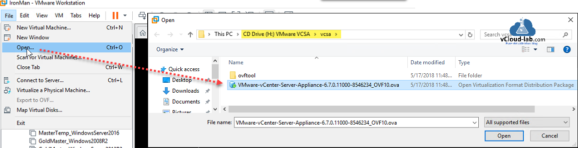 vmware vsphere vcenter appliance vcsa on vmware workstation ovf ova deployment installation lab setup vcenter dns host a record vcenter configuration ovftool vcsa 6.7.png