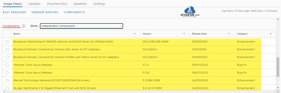vmware lifecycle manager esxi versions vendor addons image depot updates imported iso components baselines umds vsphere esxi patching vmware umds nginx.png