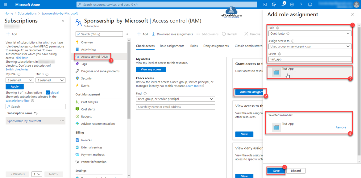 Microsoft Azure Rest API Powershell RBAC role-based access control permissions resources subscription id add role assignment contributer access control (IAM) assign access to contributer owner deny assignment members.png