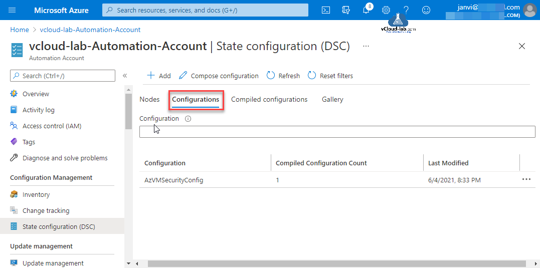 Microsoft Azure portal desired state configuration dsc powershell node configuration management inventory change tracking update management Access control iam.png
