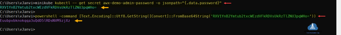 Microsoft cmd command prompt kubectl minikube -- get secret awx demo admin password jsonpath data frombase64string utf8 powershell encoding convert.png