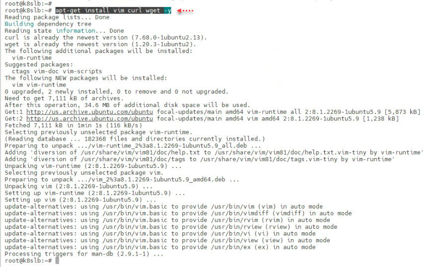 Ubuntu apt-get install vim curl wget -y ubuntu packages kubernetes amd64 deb unpack runtime docker archive focal k8s k3s docker container .jpg